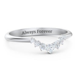 Graduated Diamond Tiara Wedding Band Ring