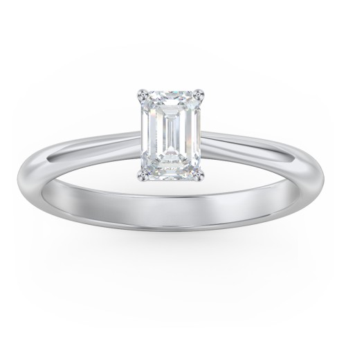 Classic Solitaire Engagement Ring – 14K White Gold