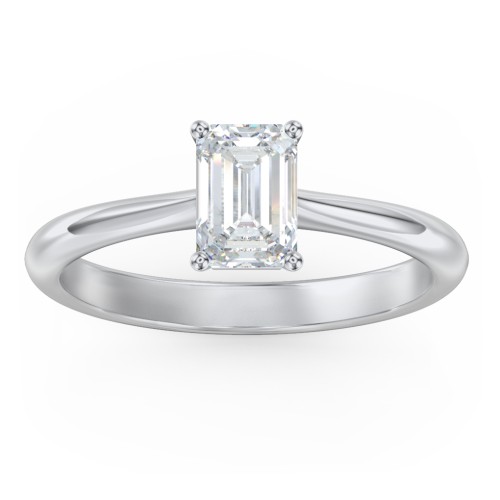 Classic Solitaire Engagement Ring – 14K White Gold