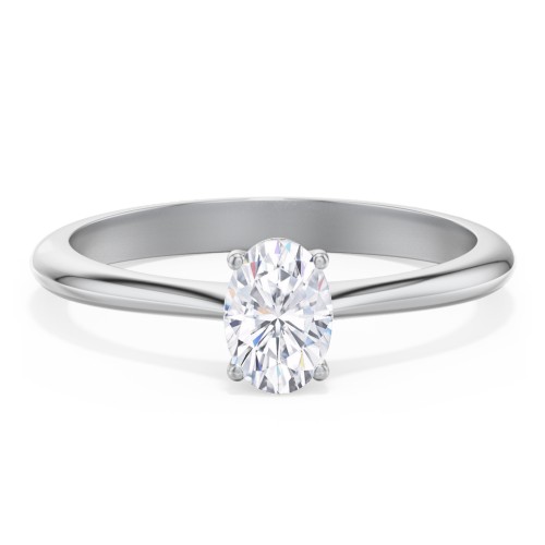 Classic Solitaire Engagement Ring – 14K White Gold