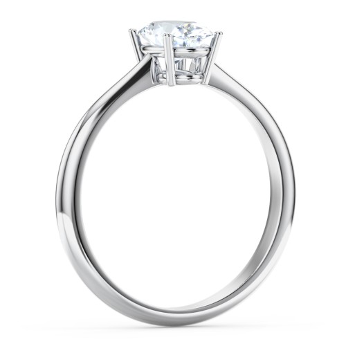 Classic Solitaire Engagement Ring – 14K White Gold
