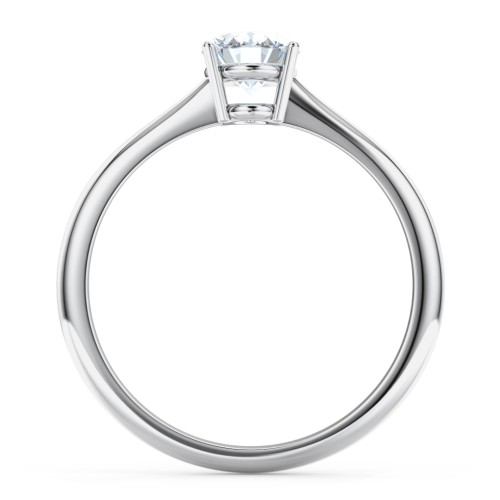 Classic Solitaire Engagement Ring – 14K White Gold