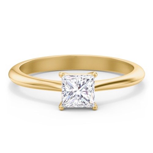 Classic Solitaire Engagement Ring – 10K Yellow Gold