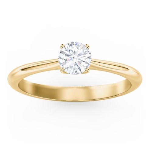 Classic Solitaire Engagement Ring – 10K Yellow Gold
