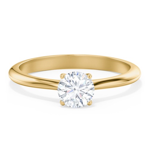 Classic Solitaire Engagement Ring – 10K Yellow Gold