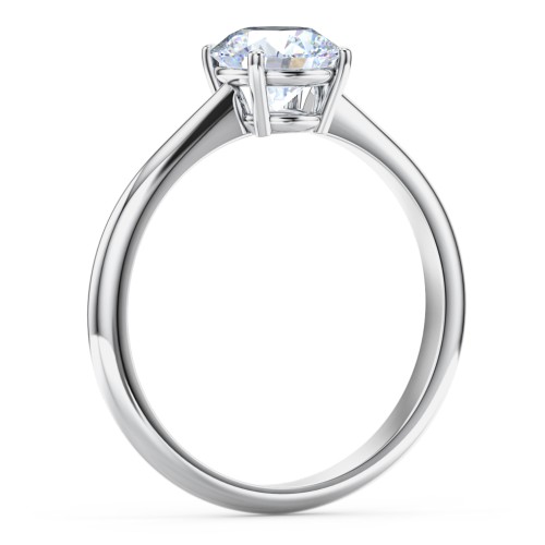 Classic Solitaire Engagement Ring – 14K White Gold