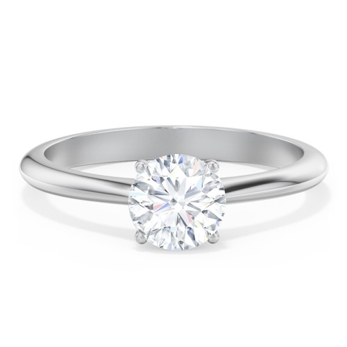 Classic Solitaire Engagement Ring – 14K White Gold