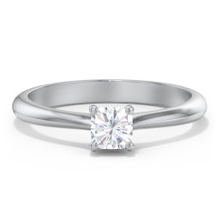 Classic Solitaire Engagement Ring – 14K White Gold
