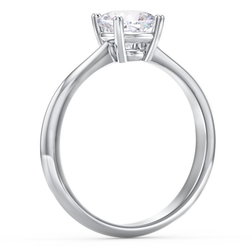 Classic Solitaire Engagement Ring – 14K White Gold