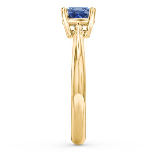 Classic Solitaire Engagement Ring – 10K Yellow Gold with IceBlueSapp-CU-0.50