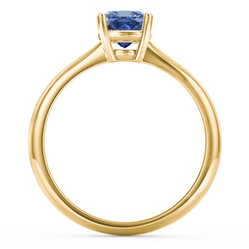 Classic Solitaire Engagement Ring – 10K Yellow Gold with IceBlueSapp-CU-0.50