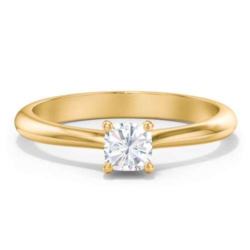 Classic Solitaire Engagement Ring – 10K Yellow Gold
