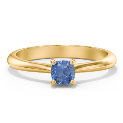 Classic Solitaire Engagement Ring – 10K Yellow Gold with IceBlueSapp-CU-0.50