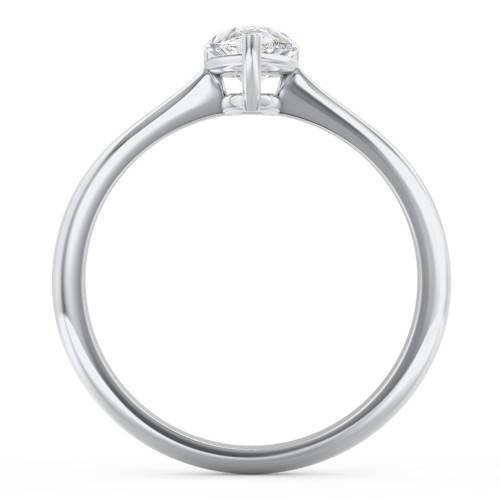 Classic Solitaire Engagement Ring – 14K White Gold