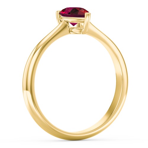 Classic Solitaire Engagement Ring – 10K Yellow Gold with 07RUBY-PE-0.50