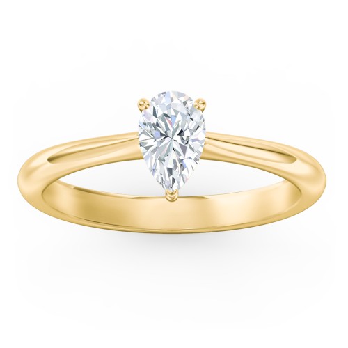 Classic Solitaire Engagement Ring – 10K Yellow Gold