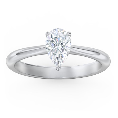 Classic Solitaire Engagement Ring – 14K White Gold