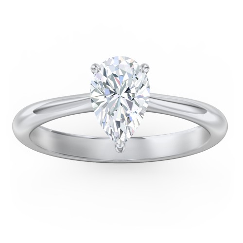 Classic Solitaire Engagement Ring – 14K White Gold