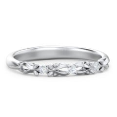 Vintage Filigree and Diamond Accent Band Ring