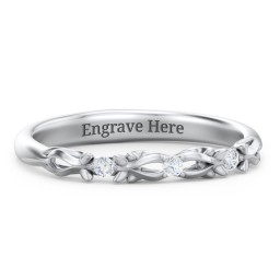 Vintage Filigree and Diamond Accent Band Ring