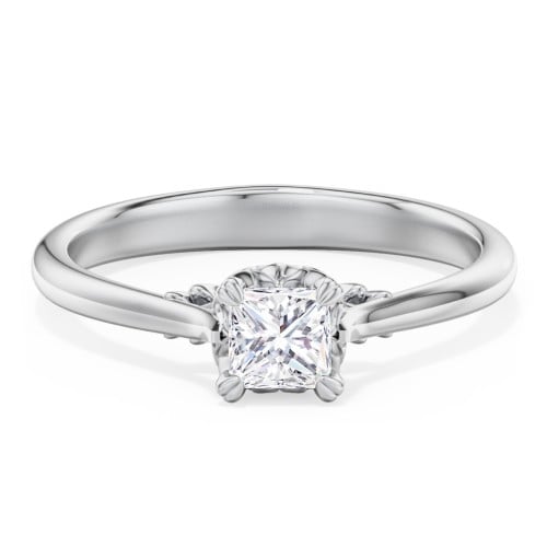 Solitaire Engagement Ring with Vintage Filigree Setting