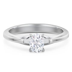 Solitaire Engagement Ring with Peaked Shoulders