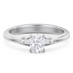 Solitaire Engagement Ring with Peaked Shoulders