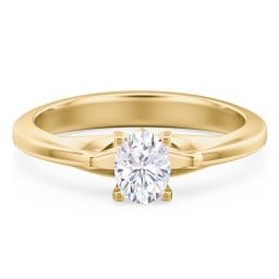 Solitaire Engagement Ring with Peaked Shoulders