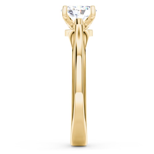 Solitaire Engagement Ring with Peaked Shoulders