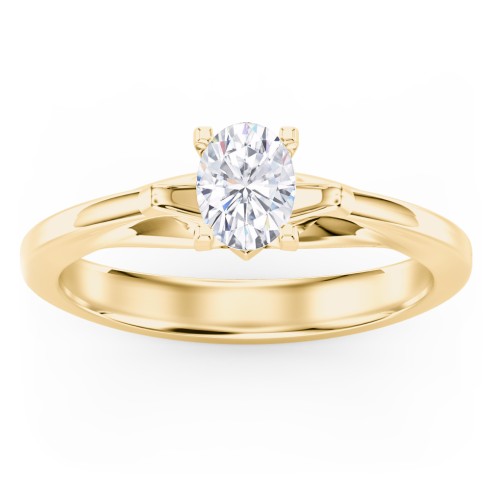 Solitaire Engagement Ring with Peaked Shoulders
