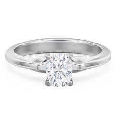 Solitaire Engagement Ring with Peaked Shoulders