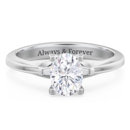 Solitaire Engagement Ring with Peaked Shoulders