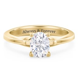 Solitaire Engagement Ring with Peaked Shoulders