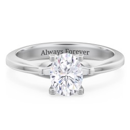 Solitaire Engagement Ring with Peaked Shoulders