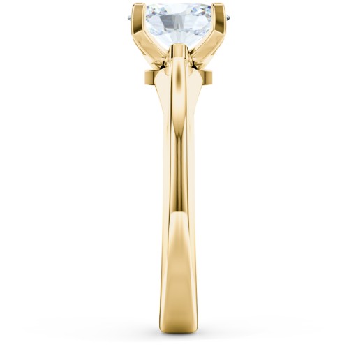 Solitaire Engagement Ring with Peaked Shoulders