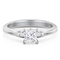 Solitaire Engagement Ring with Peaked Shoulders