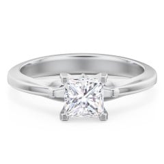 Solitaire Engagement Ring with Peaked Shoulders