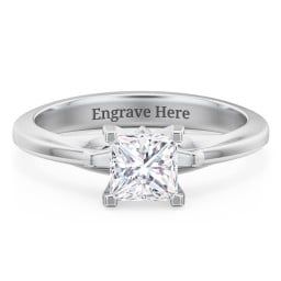 Solitaire Engagement Ring with Peaked Shoulders