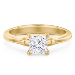 Solitaire Engagement Ring with Peaked Shoulders