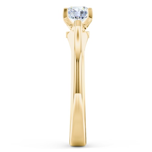 Solitaire Engagement Ring with Peaked Shoulders
