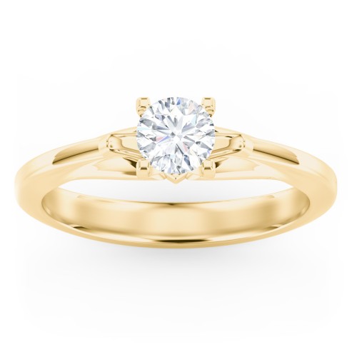 Solitaire Engagement Ring with Peaked Shoulders