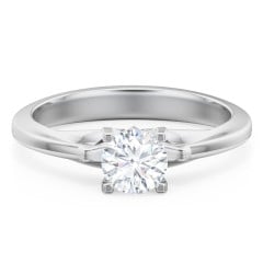 Solitaire Engagement Ring with Peaked Shoulders