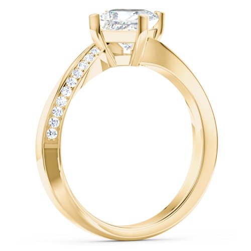 Solitaire Engagement Ring with Twisted Shoulder Accents
