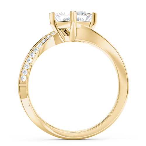Solitaire Engagement Ring with Twisted Shoulder Accents