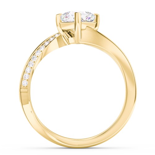 Solitaire Engagement Ring with Twisted Shoulder Accents