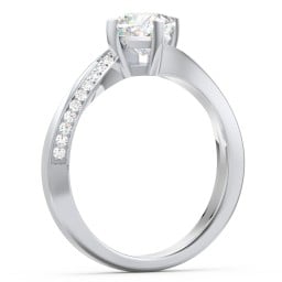 Solitaire Engagement Ring with Twisted Shoulder Accents