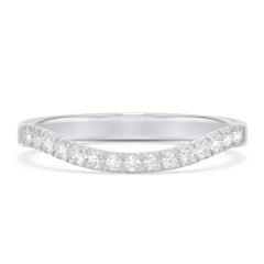 Micro Prong Half Eternity Curved Band – 14K White Gold with Lab Diamond