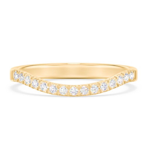 Micro Prong Half Eternity Curved Band – 10K Yellow Gold with Lab Diamond