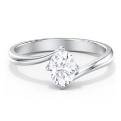 Diamond Solitaire Bypass Engagement Ring