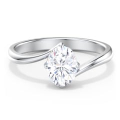 Diamond Solitaire Bypass Engagement Ring